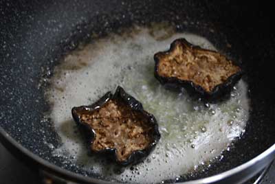 乾燥した米ナスを一晩かけて水で戻してから料理してみました。