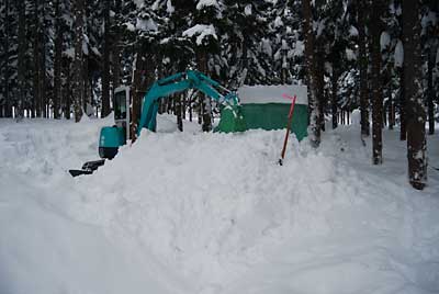 雪室の雪は、たぶん５ｍ近くの高さになったと思います。