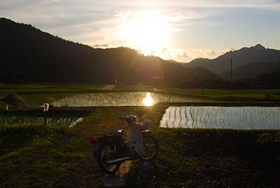 ご褒美の夕陽が、きれいでした。