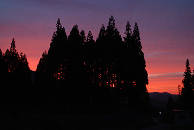 あかね色の夕空が、とてもきれいでした。