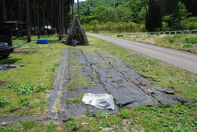 、昨年から懸案だった停車場の防草シートの張り替えをすることにしました。