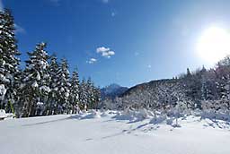 雪景色の中の大源太のきれいでしょ