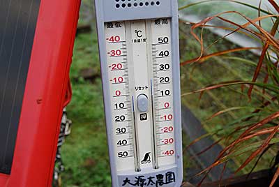 今朝の気温は、１２℃。