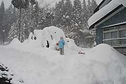 子供たちは、雪が降って大喜びです