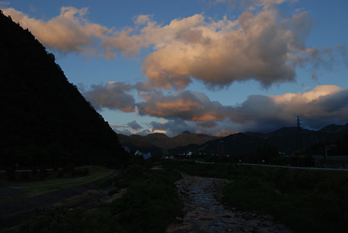 夕焼けの雲がきれいでした。