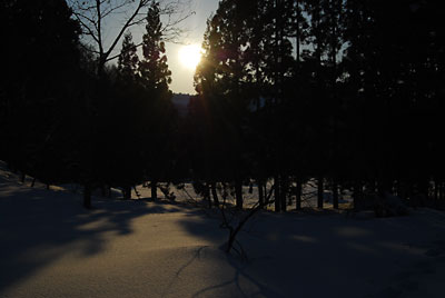 下山したら夕陽が綺麗でした。